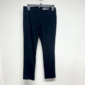 Veronica Beard Scuba Pants Women 4 Black Slim High Rise Cropped Back Zip Fitted